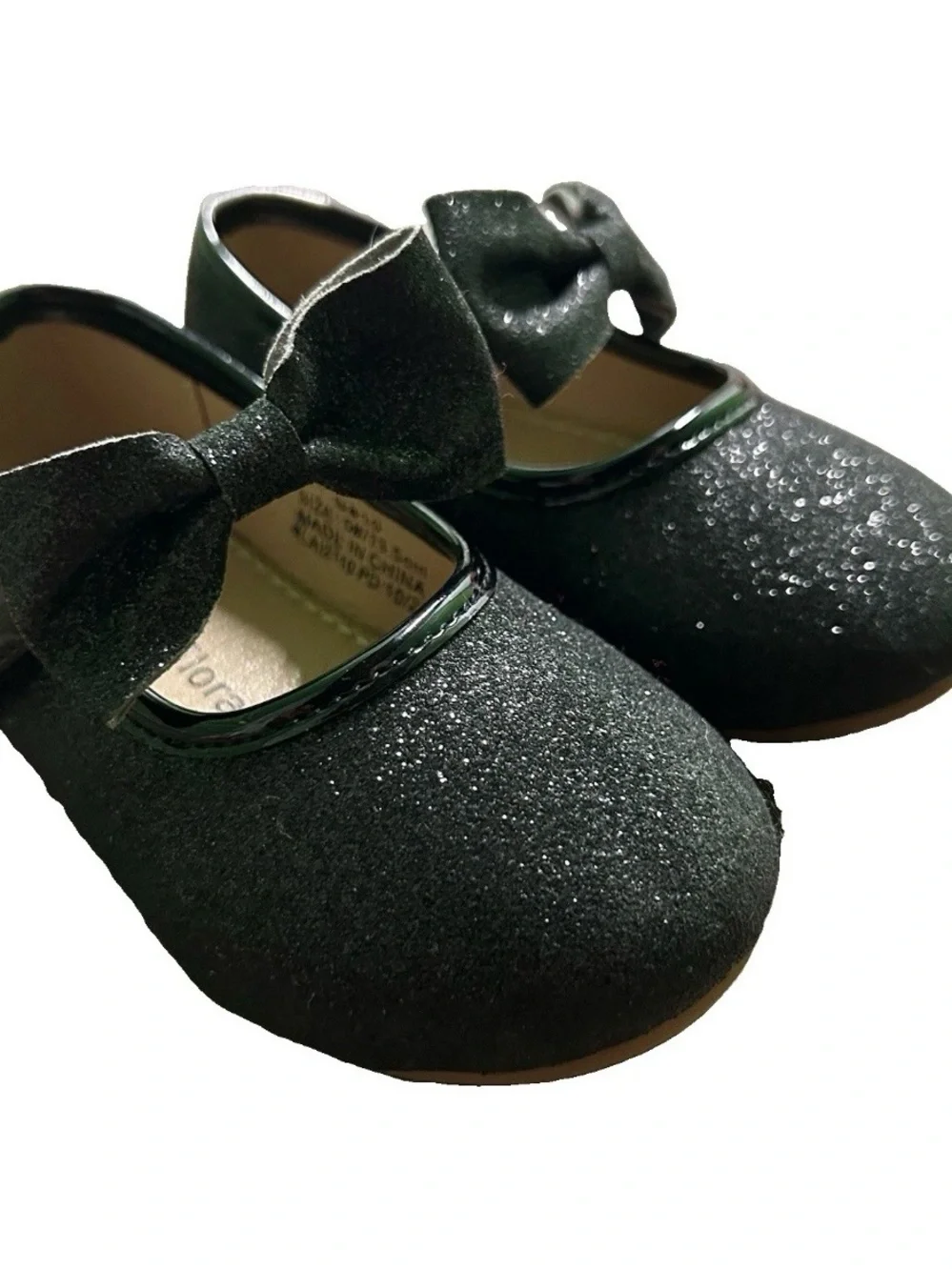 Toddler Girl Felix & Flora Black Glittery Dress Shoes Size 5